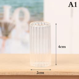 1Pc 1:12 Dollhouse Miniature Vase Glass Candy Jar Simulation Candy Bottle Flower Plant Vases Model Doll House Decor Toy