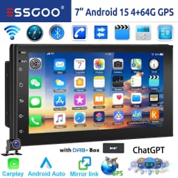 ESSGOO 7"/9"/10“ 2 DIN Android 14 4+64G Car Stereo Carplay Android Auto GPS Navi Bluetooth FM RDS Radio WIFI Touchscreen ChatGPT