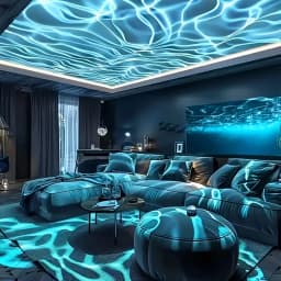 Ocean Wave Projector Ligh 7 Colors with Remote LED Night Light Dynamic Rotating USB Plug RGB Party Bedroom Ambient Decor Lamp