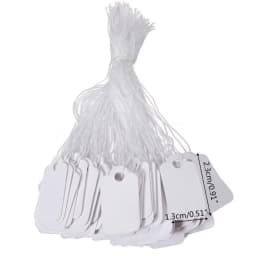 500 Pcs Jewelry Strung Pricing Price Tags with String Silver Merchandise Cloth Label Price Label