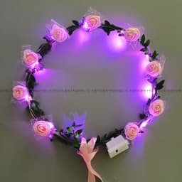 10pc LED Headband Garland Wedding Party Crown Flower Headband Luminous Hair Garland Hairband Light Christmas Neon Wreath Decor