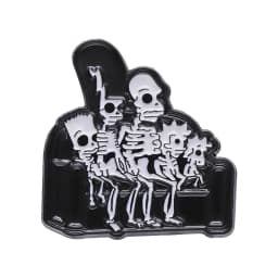 Animated Sitcom Punk Skull Brooch Enamel Pins Funny Cartoon Metal Brooches Backpack Lapel Badges Accessories Gift for Friends