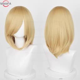 40cm Medium Basic Anime Cosplay Wig Bang Blond Black White Red Pink Green Brown Gold Blue Heat Resistant Synthetic Hair Wigs