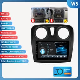Hizpo Android Auto Radio For Renault Logan 2 2012-2019 Sandero 2 2014-2019 4G Car Multimedia GPS 2 Din Stereo CarPlay WIFI DSP