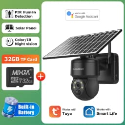 INQMEGA Tuya Smart Life 6MP Solar Camera WiFi PTZ Security CCTV Camera Wireless PIR Human Tracking Color Night Vision IP65
