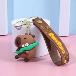 Capybara Keychain PVC Soft Key Accessories Cute Party Gifts for Christmas for Boys and Girls Key Buckles Metal