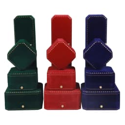 Velvet Jewelry Box Octagonal Wedding Luxury Ring Case Gift Box for Necklace Bracelet Earrings Wholesale Jewelry Packaging