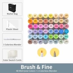 Ohuhu Honolulu B Marker Pen Set Color Markers Alcohol Art Markers Refillable Dual Tips Sketching Drawing Manga School Supplies
