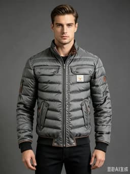 Men Winter Quilted Bomber Jacket Faux Leather Spliced Stand Collar Windproof Warm Coat Male Vintage Cowboy Badge Casual Outerwea