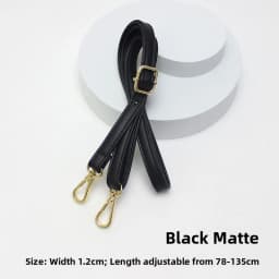 New Yu Black Leather Bag Strap Single Shoulder Crossbody Bag Long Strap School Bag Backpack Accessories Women's Bag Belt