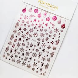 Sliver Bronzing 3D Christmas Nail Art Decoration Sticker Sparkly White Colorful Glitter Geometry Snowflake Winter Slider Foil