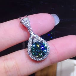 Big Bling Water Drop Pendant Real 925 Sterling Silver Long Chain Necklace for Women Fashion Jewelry Cute Statement Necklace