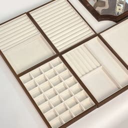 High-end Walnut Pattern Jewelry Tray Large Capacity Multi-grid Ring Necklace Stud Earrings Jewelry Storage Display Tray