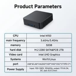 2026 New Portable Gaming Mini PC Intel N150 Core i3 6th Office/home Computer BT5.2 Wi-Fi 6 Mini PC 16/32GB RAM 2TB SSD Computer