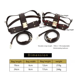 Hollow Tote Messenger Bag Set Leather Encasement Conversion Crossbody Adjustable Shoulder Strap for Women Handbag Accessories