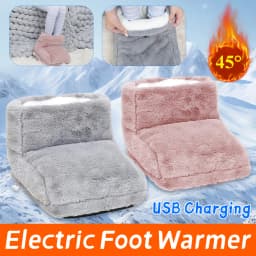 Electric Heater Foot Warmer USB Charging Fleece Soft Warm Foot Cover Washable Winter Feet Heating Pads For Home Bedroom Sleeping