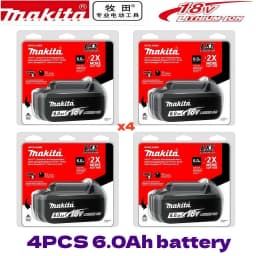 Original Makita 18V BL1860 6Ah Lithium Battery Power Tool Battery Replacement LXT BL1850B BL1840 18V Screwdriver with Battery MA