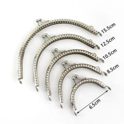 10Pcs 6.5-15.5cm Silver Handbag Handle Metal Frame Kiss Clasp Purse Replace Handles Wallet Brackets DIY Bags Part Accessories