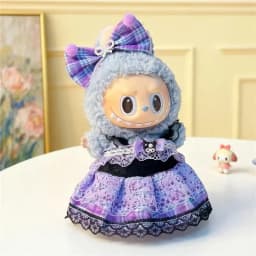 15 17cm For Labubu Doll Cartoon Hellokitty Outfit Clothes Magic Dark Style Kuromi Skirt Dress Cosplay Change Clothing Accessory