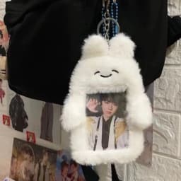 Cute Photocard Case Student Card Holder Bag Keychain Fox Photocard Case Cartoon Idol Photos Protective Cover