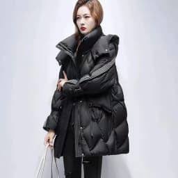 New Autumn Winter Warm Women's Down Cotton Coat Long Thick Padded Jacket Female Detachable Hooded Parker Cotton Clothes