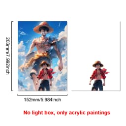 Anime Character One Piece Luffy Zorro Animated Frame LED Light Study Bedroom Christmas Birthday Gift