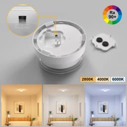LVL Modern LED Wall Lamp 9W Small Round & Square Waterproof IP65 CCT Indoor/Outdoor Source Wall Sconces Smokey Grey Fixture