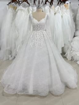 BEPEITHY Customized Vintage Long Sleeves Wedding Dresses 2026 Autumn V Neck Ball Gown Glitter Bride Plus Size Bridal Gown New