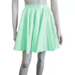 Plus Size Sweet Girl A-Line Goth Skirts Casual PVC Bottoms High Waist Faux Latex Slim Fit Mini Skirt Women Solid Sexy Club Skirt