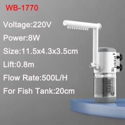 Aquarium Multi-functional Filter Pump Fish Tank Submersible Air Oxygen Aerator Water Change Pump Wave-making Fountain Water Pump