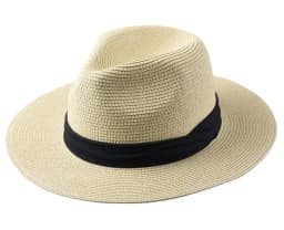Unisex Panama Straw Hat - Wide Brim Summer Beach Sun Cap, Adjustable Sizing 55-60cm for Men & Women, Large Size Foldable Fedora