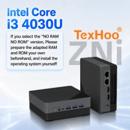TexHoo Mini PC Intel I3 4th 4030U CPU 8G RAM 256G ROM Dual Display Double LAN Dual M.2 Windows 10 Desktop Computer WiFi5 BT4.2