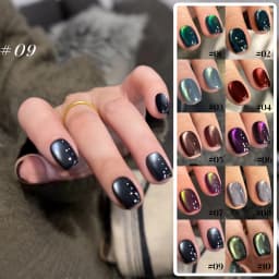 10ML 1-10PCS Winter New Style Hot Selling Black Nails Brown Nails Glass Bead Magnet Cat Eye Nail Polish Nail Set Nail Supplies