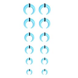 2-6pcs Acrylic C Shape Pincher Tapers Septum Buffalo Taper Expander Nose Ring Plugs Piercing Jewelry with Black O-Rings 4G-00G