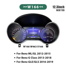 12.3 LCD Digital Dashboard Cluster For Benz R Class ML GL G GLE GLS W164 2006-2019 Years Auto Instrument Paneel Cockpit Speedme