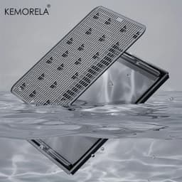 KEMORELA EXtra Large Stainless Steel Cat Litter Box with Lid - Enclosed LitterPan High-Sided Resistant Leak-Proof Cat Litter Mat