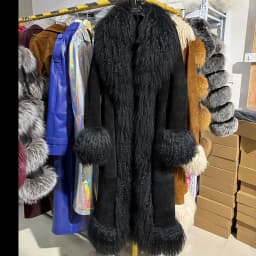 YOLOAgain Real Mongolia Sheep Fur Jacket Long Dark Brown Suede Coat Women