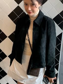 Kaki Color Suede Short Jacket Women's Spring Autumn New American Retro High-End Feelings Button up Casual Outerwear Coat