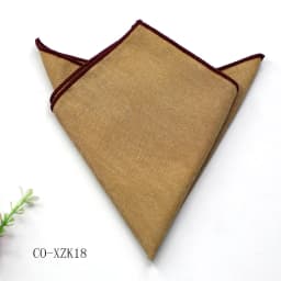 Solid Striped Brown Pocket Square 23CM Cotton Men's Suit Handkerchief Groom Host Hanky Wedding Party Chest Tie Suit Accessories
