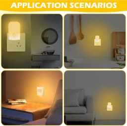 1/2/4pcs LED Night Light, Adjustable Brightness Warm White Mini Night Light with Auto On/Off, Wall-Mounted Plug-In
