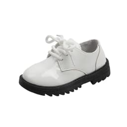 Boys Performance Leather Shoes Spring and Autumn New 2023 Britain Style All-match Black Children's Fashion Black Lace-up Simple