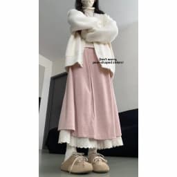 Slimming Effect Fleece Lined Lace Trim Wide Leg Pants Women's Autumn Winter Thickened Drapey Faux Wrap Skirt Pants Casual Wear