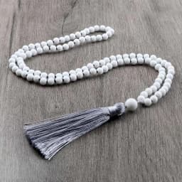 108 Mala Beaded Tassel Necklace Tiger Eyes Turquesa Meditation Yoga Jewelry Women Malachite Bohemian Ethnic Amazonite Necklace