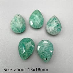 Water Drop Shape Stone Charms Faceted Amazonite Pendant Natural Gems Crystal Charms For Jewelry Making DIY Necklace 13x18mm