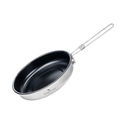 Boundless Voyage 18.8/22CM Titanium Non-stick Camping Frying Pan with Folding Handle Outdoor Plate Dish Bowl Skillet Tableware