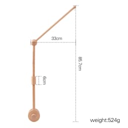 DIY Baby Crib Bed Bell Holder Arm Toy Imitation Wood Grain Infant Bed Decoration Toys Rotating Music Box Nut Screw Arm Bracket