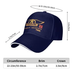Aerosmith Permanent Vacation Tour '87-88 Baseball Cap Tennis Skate Trucker Hat Women Men Fashion Print Snapback Cap