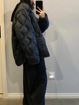 Authentic 2025 Winter Cotton Jacket Thickened Short Design Corduroy Splicing Cotton Filling round Neck Single Button Closure
