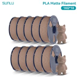 SUNLU 10Roll PLA Matte Filament 1.75mm 1kg Spool (2.2lbs) Smooth Matte Finish Neatly Wound Filament Fit Most FDM Printer