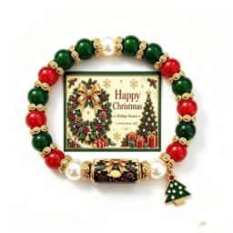 2026 Limited Edition Christmas Magic Collection Bracelet for Women Girls, Stretch Beaded Bracelets Stocking Charms, Jewelry Gift